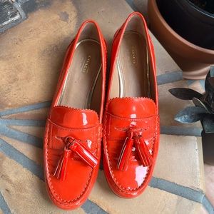 Coach Haydee Orange Patent Leather Loafer Women Sz 11B